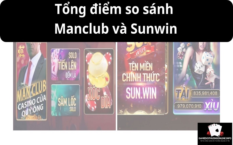 Tổng điểm cổng game Manclub và Sunwin